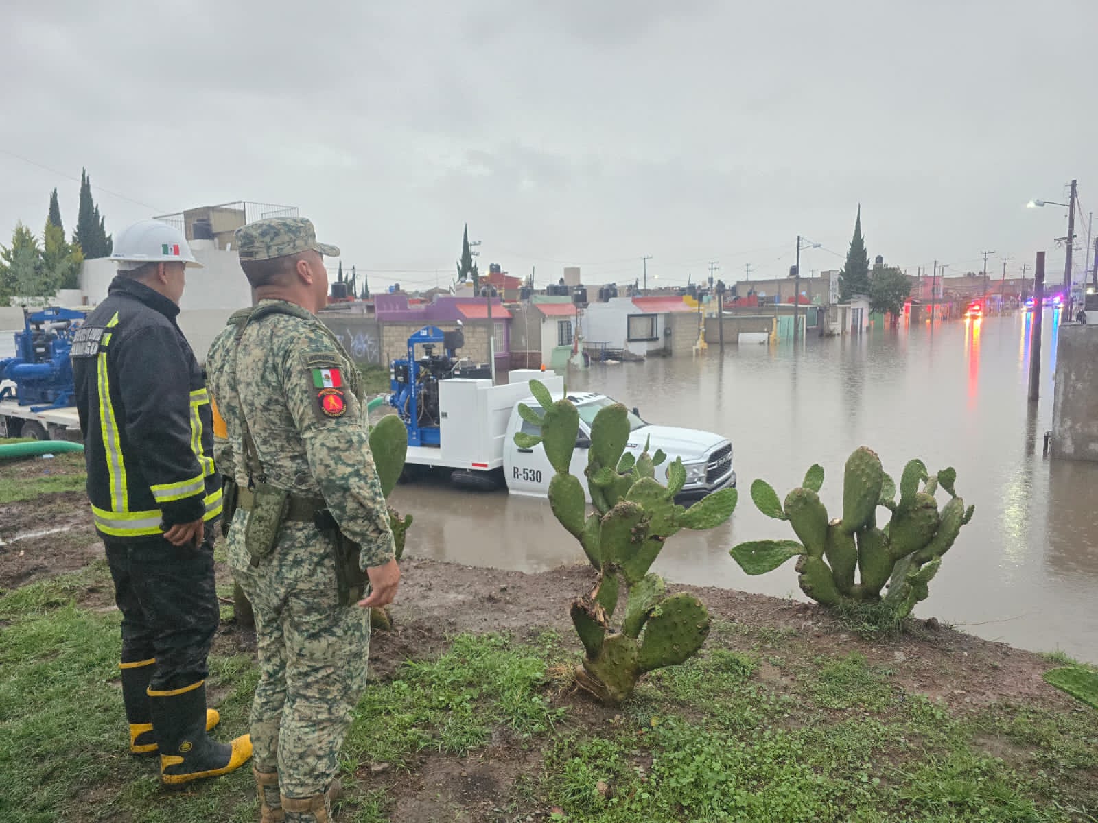 Oportuna intervención del Gobierno de Hidalgo ante las lluvias de esta tarde, con trabajo y acciones coordinadas de instituciones federales, estatales y municipales