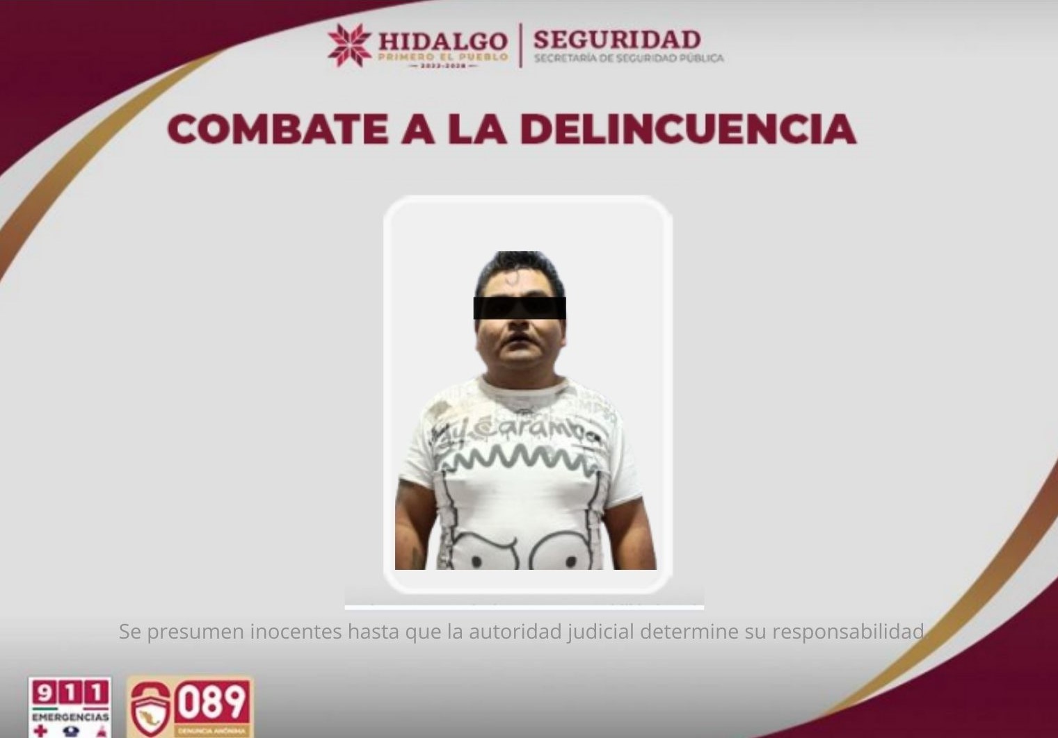 Policías aseguran a sujeto que agredió a mujer en Villa de Tezontepec