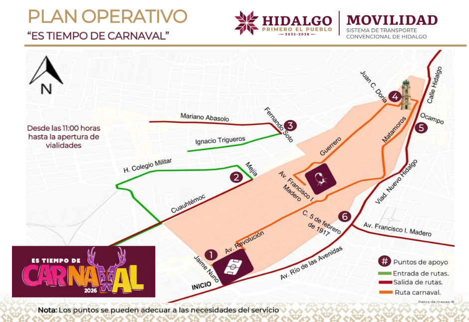 Operativo especial con motivo del evento “Es tiempo de carnaval”