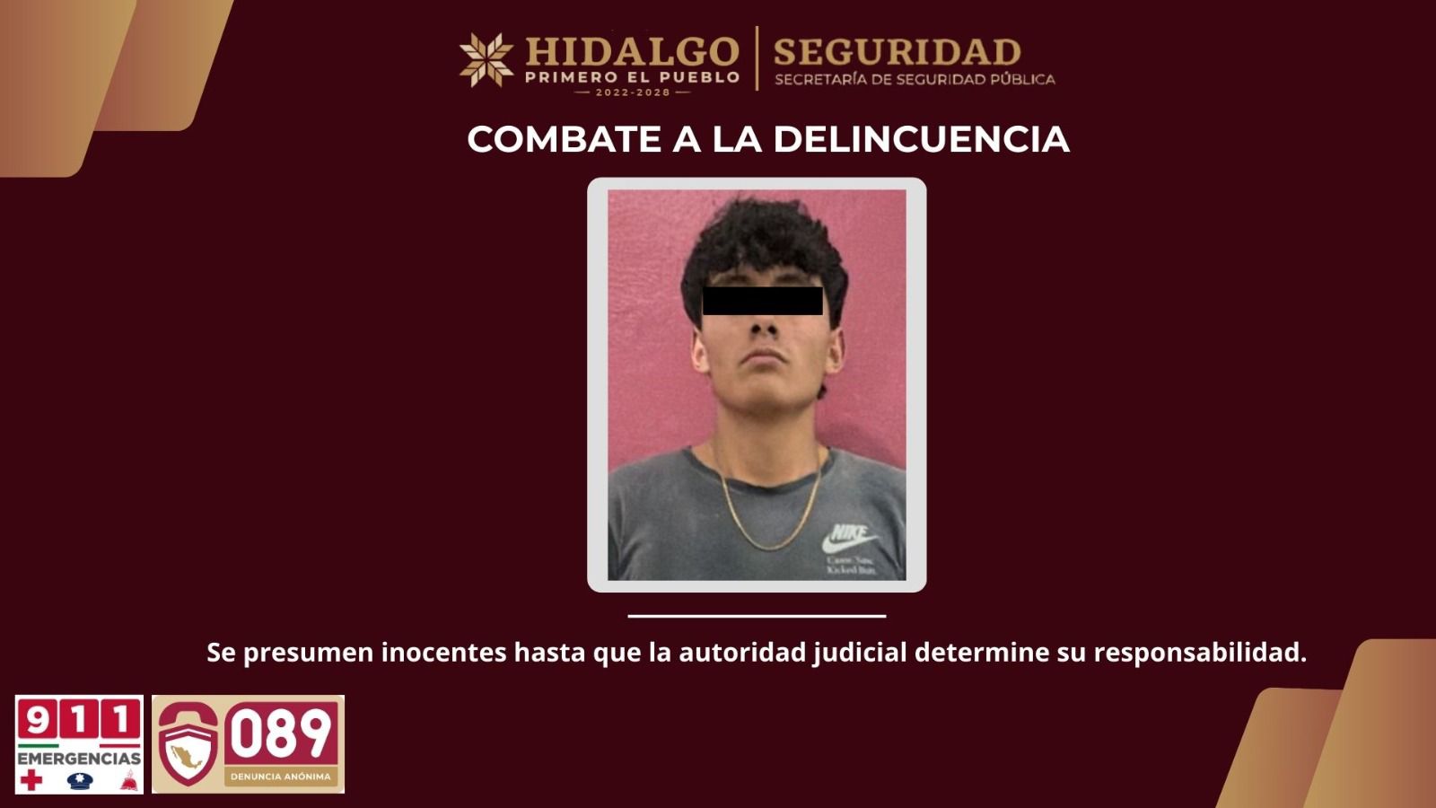 Intervención policial en Tizayuca permite asegurar a dos personas y un arma de fuego