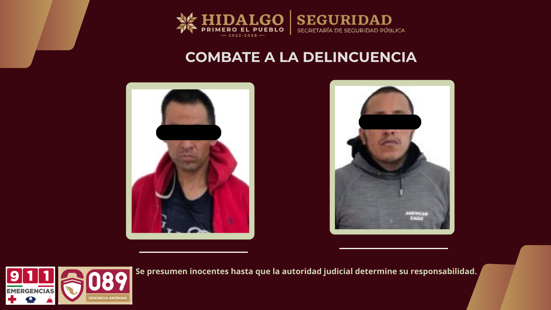 SSPH detiene a dos distribuidores de sustancias ilícitas en Actopan