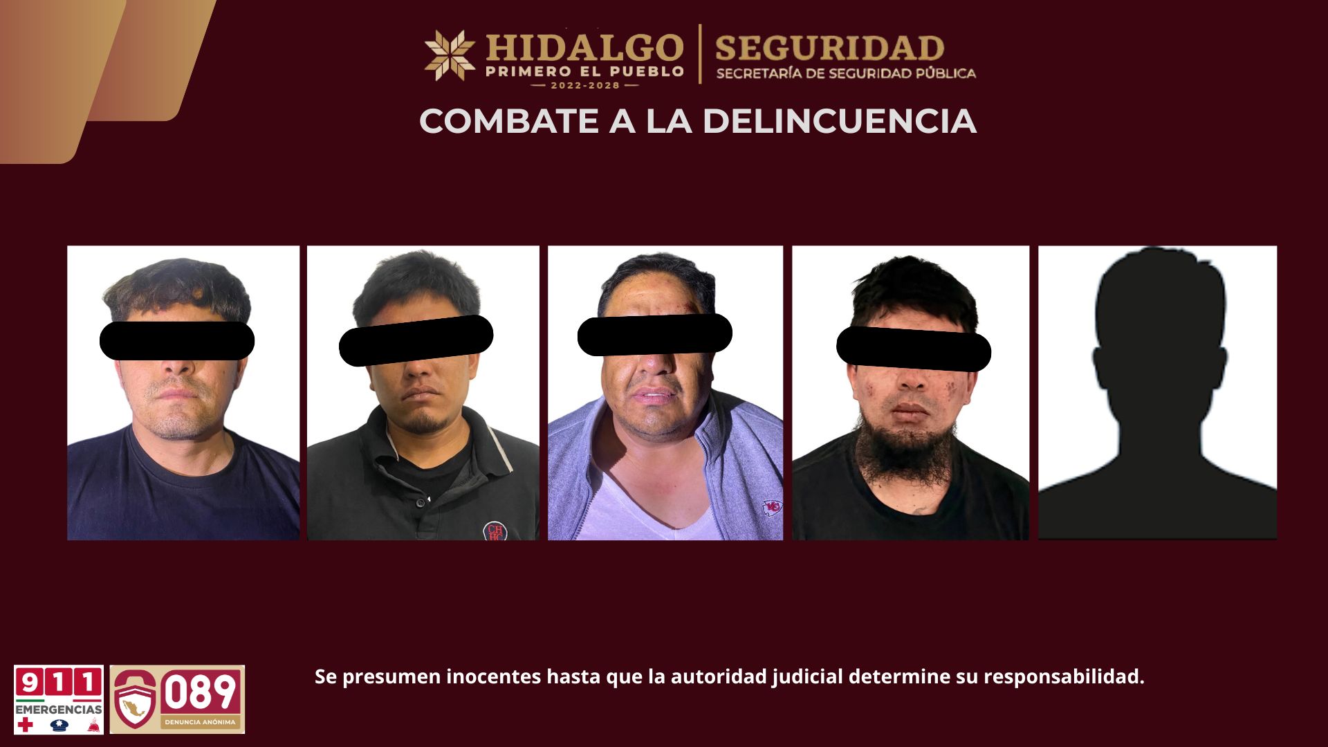 Despliega SSPH operativo en Huichapan; asegura a cinco personas y presunta droga