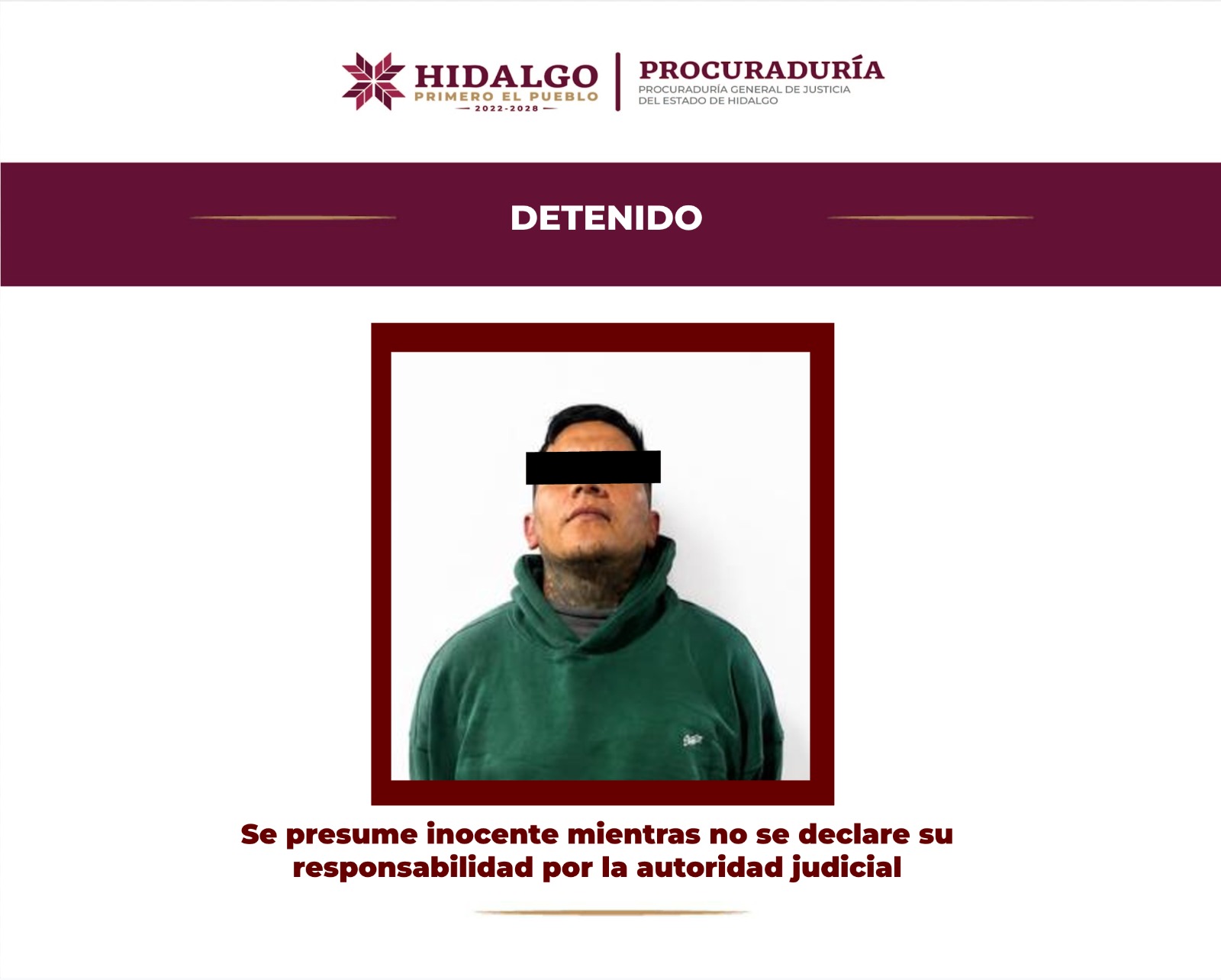 AIC de la PGJEH detuvo en Mineral de la Reforma, a dos personas por narcomenudeo