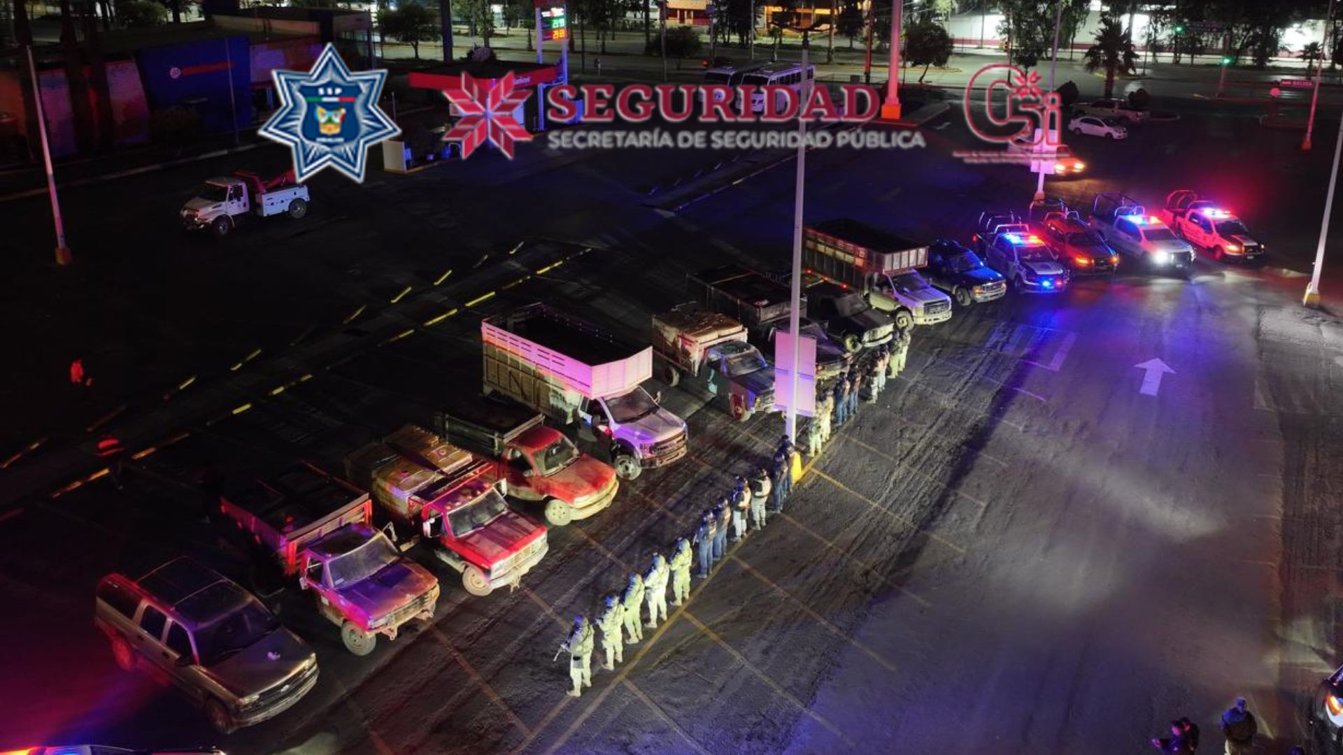 En operativo coordinado, SSPH asegura 12 camionetas e hidrocarburo en Tula de Allende