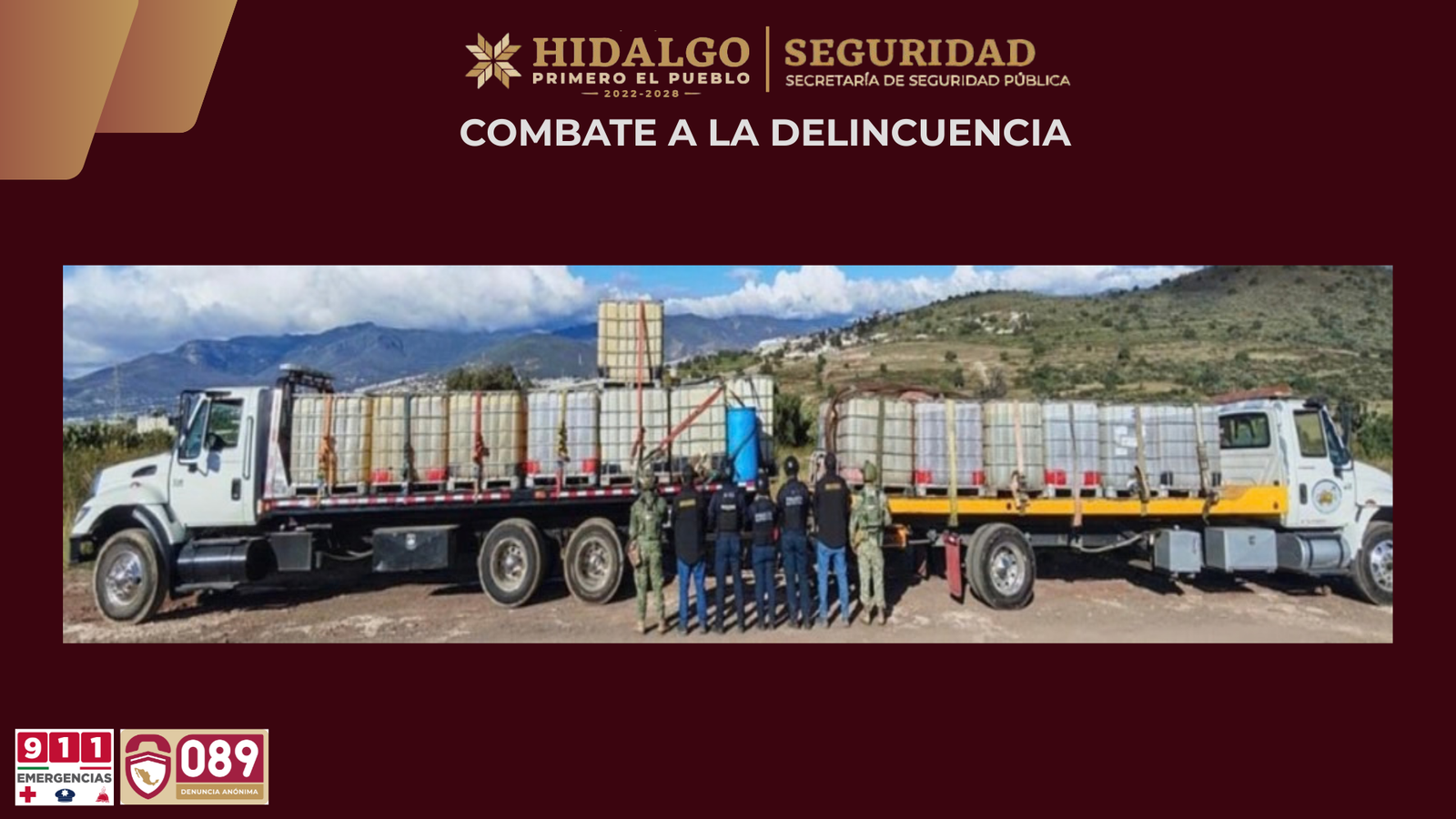 SSPH asegura hidrocarburo de procedencia ilícita en Pachuca