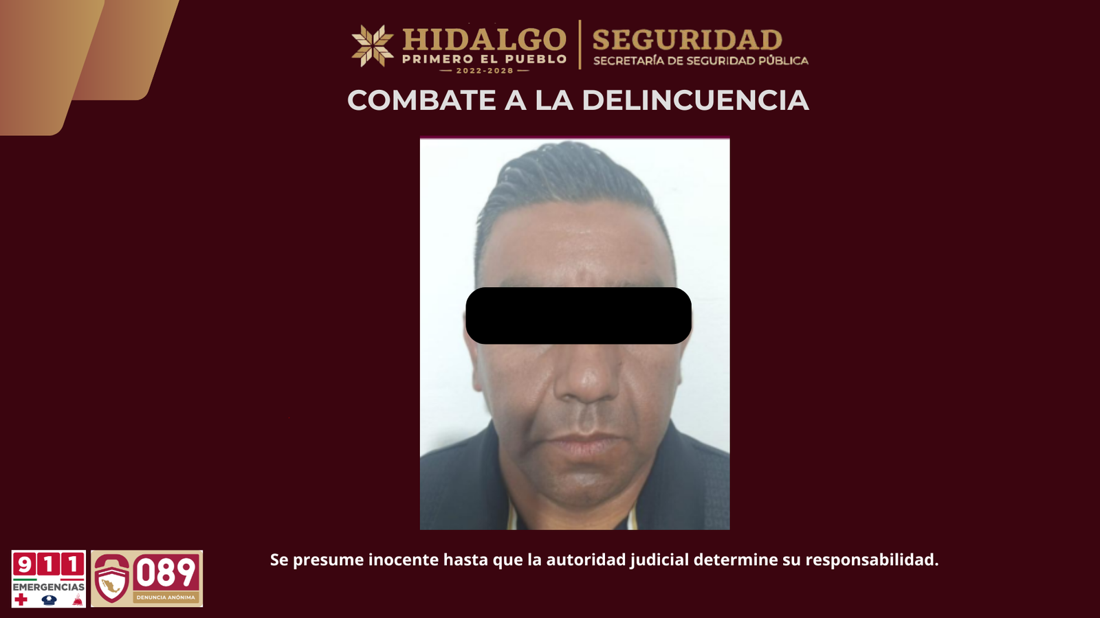 SSPH asegura generador de violencia en la región de Tula; armado y con droga