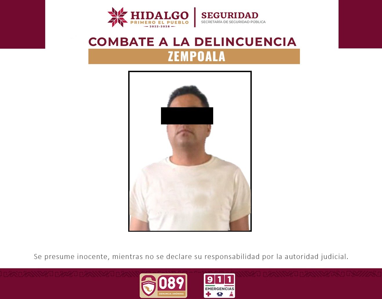SSPH asegura 29 mil litros de hidrocarburo y detiene a un hombre en Zempoala